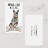 かわいい水彩ドッグウォーカー 名刺 (正面/裏面)