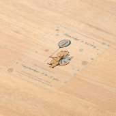 かわいい水彩ドラゴンバルーンファースト誕生日 アクリル招待状 (レイダウン)