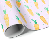 かわいい水彩ニンジン薄紫 ラッピングペーパー (ロールコーナー)
