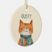 かわいい水彩ネコ猫の写真 セラミックオーナメント (右)