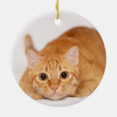 かわいい水彩ネコ猫の写真 セラミックオーナメント (裏面)
