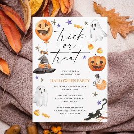 かわいい水彩ハロウィンパーティー 招待状