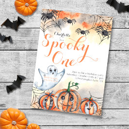 かわいい水彩ハロウィン1歳誕生日 招待状