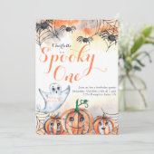 かわいい水彩ハロウィン1歳誕生日 招待状 (スタンド正面)