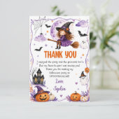 かわいい水彩ハロウィン お誕生日 サンキューカード (スタンド正面)