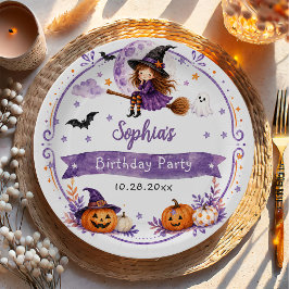 かわいい水彩ハロウィン 誕生日 ペーパープレート