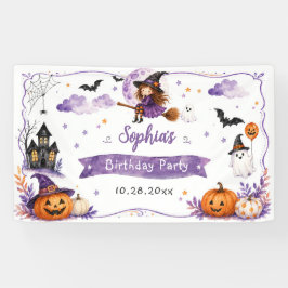 かわいい水彩ハロウィン 誕生日 横断幕