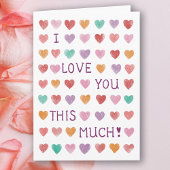 かわいい水彩ハートのバレンタインデー カード