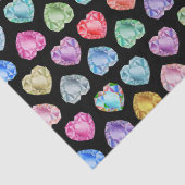 かわいい水彩ハートジェムストーンカラフルファンギーリー 薄葉紙 (詳細)