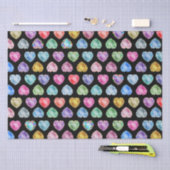 かわいい水彩ハートジェムストーンカラフルファンギーリー 薄葉紙 (クラフト)