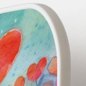 かわいい水彩ハートバルーンモダンモノグラム ピックルボールラケット (左詳細)