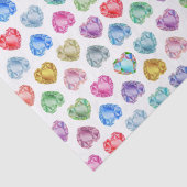 かわいい水彩ハート宝石カラフルおもしろいガーリー 薄葉紙 (詳細)