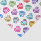 かわいい水彩ハート宝石カラフルおもしろいガーリー 薄葉紙 (詳細)