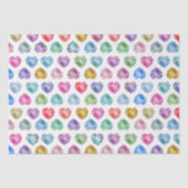 かわいい水彩ハート宝石カラフルおもしろいガーリー 薄葉紙 (正面)