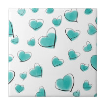 かわいい水彩ハート模様