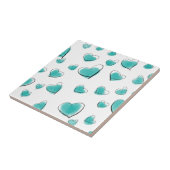 かわいい水彩ハート模様 タイル (側面)