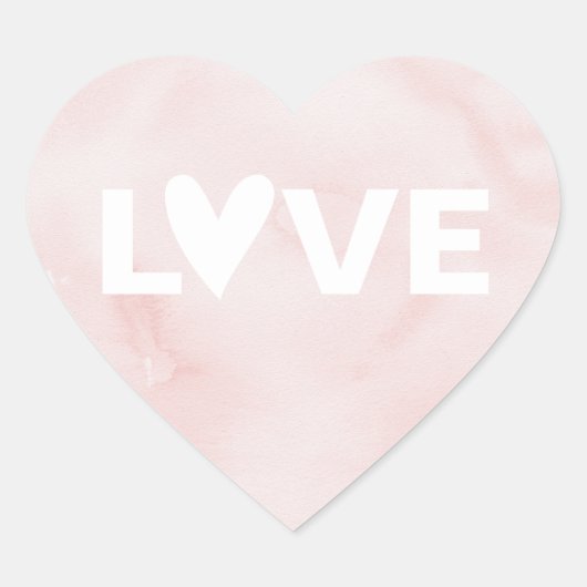 かわいい水彩ハート バレンタインデー ハートシール (正面)