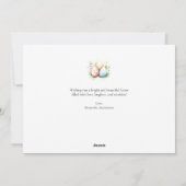 かわいい水彩バニーとイースター卵のフローラ写真 シーズンカード (裏面)