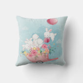 かわいい水彩バニー クッション (裏面)