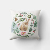 かわいい水彩バニー クッション (裏面)