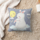 かわいい水彩バニー クッション (ブランケット)