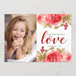 かわいい水彩バラカスタムのバレンタインデー 招待状