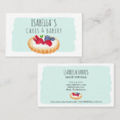 かわいい水彩パイベーカリーのスクリプトブルー 名刺 (正面/裏面)