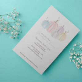 かわいい水彩パステルカラーのカボチャの感謝祭 招待状