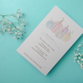 かわいい水彩パステルカラーのパンプキン感謝祭 招待状