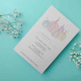 かわいい水彩パステルカラーのパンプキン 感謝祭 招待状