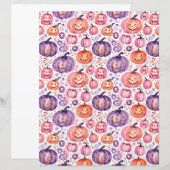 かわいい水彩パステルハロウィンカボチャペーパー (正面/裏面)