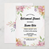 かわいい水彩パステルフラワー還暦パーティー 招待状 (正面/裏面)