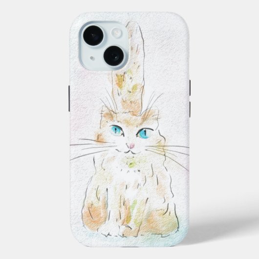 かわいい水彩パステル猫 Case-Mate iPhoneケース (裏面)