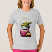 かわいい水彩パッチワークの幽霊のハロウィン Tシャツ (正面)