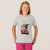 かわいい水彩パッチワークの幽霊のハロウィン Tシャツ (正面フル)