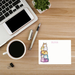 かわいい水彩パーソナライズされた猫好きおもしろい ポストイット