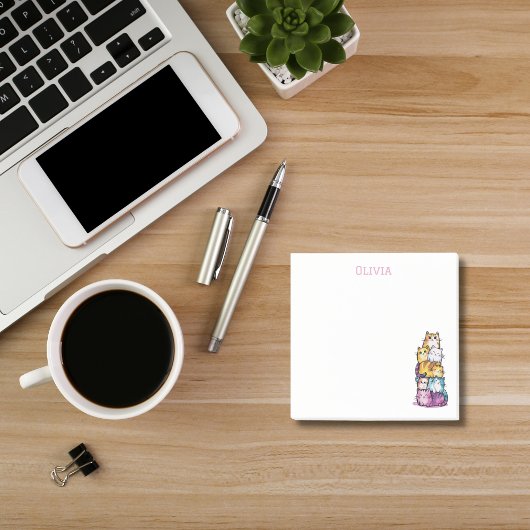 かわいい水彩パーソナライズされた猫好きおもしろい ポストイット