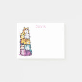 かわいい水彩パーソナライズされた猫好きおもしろい ポストイット (正面)