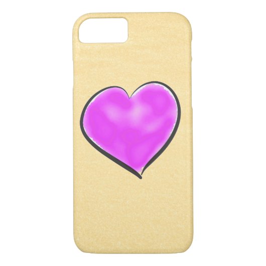かわいい水彩パープルハート Case-Mate iPhoneケース (裏面)