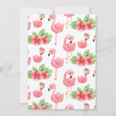 かわいい水彩ピンクのフラミンゴプールパーティー 招待状 (裏面)