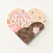 かわいい水彩ピンクの花々彼女のためにモノグラーム ノートブック (裏面)