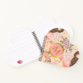 かわいい水彩ピンクの花々彼女のためにモノグラーム ノートブック (内部)