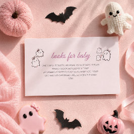 かわいい水彩ピンクブー・ハロウィンの赤ちゃんのための本 エンクロージャーカード
