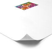 かわいい水彩ピンクマネUnicorn浴場 ポスター (角)