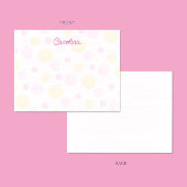 かわいい水彩ピンク黄色ドットメモカード 招待状