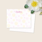 かわいい水彩ピンク黄色ドットメモカード 招待状