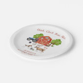 かわいい水彩ファームアニマルズ子供の誕生日 ペーパープレート (アングル)