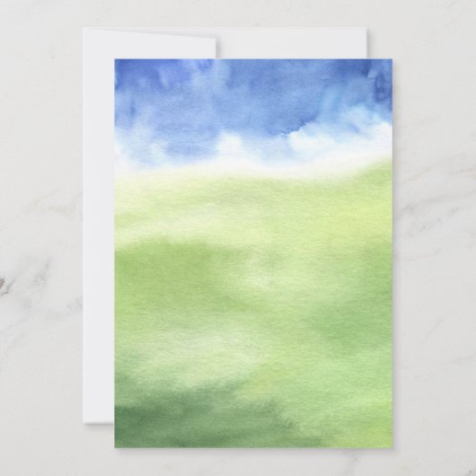 かわいい水彩ファームアニマルズ子供の誕生日 招待状 (裏面)