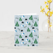 かわいい水彩フェスティバル雪模様 カード (黄色い花)