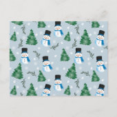 かわいい水彩フェスティバル雪模様 シーズンポストカード (正面)